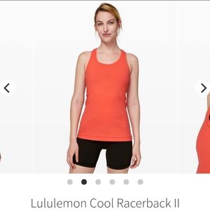 lululemon athletica Cool Racerback II Tank Size 12 In Orange